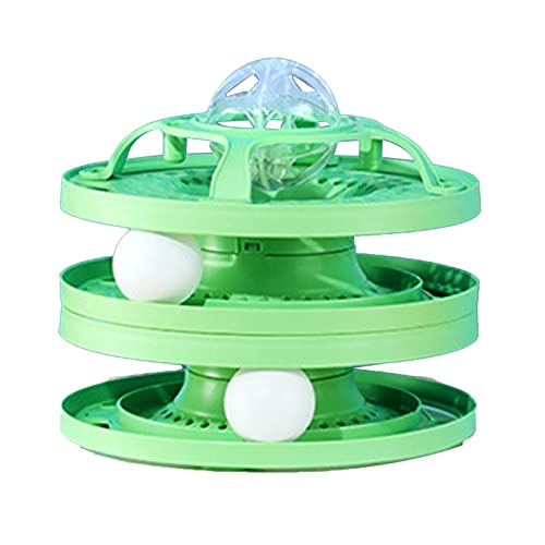 AMONIDA Interaktiver Spielzeugball für Katzen, Abnehmbare Solide Basis, Bissfest, Übungsförderung, Dreilagiges Trackball-Spielzeug, Fest für Heimtierbedarf (Grün) von AMONIDA