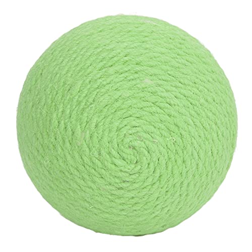 AMONIDA Kratzball für Sisal-Katzen, Kratzfeste Zähne, Krallen, Lustiges Knirschen, Gesundes Interaktives Katzen-Sisal-Ball-Spielzeug Zum Spielen (Grün) von AMONIDA