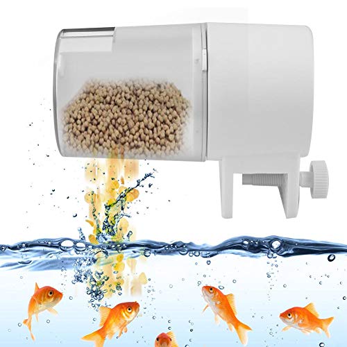 AMONIDA Lange Lebensdauer 2.17 * 2.76 * 3.94in Zwei-Fütterungszeit-Modus Fischfütterungsspender, Aquarium Fish Feeder, für Frösche Aqarium Fishing Tank für Sch von AMONIDA