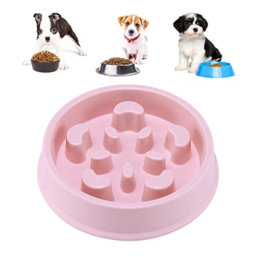 AMONIDA Slow Food Feeding Pet Bowl, Puzzlerutschfest, Leicht zu Reinigen, Interaktiver Fressnapf für Haustierbedarf für Hunde (Rosa) von AMONIDA