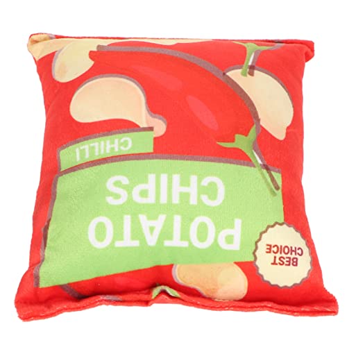 AMONIDA Snack Bag Hundespielzeug, Interaktives, Eingebautes, Rasselndes, Papiersicheres, Quietschendes Spielzeug für Langeweile, Linderung, Bissfest für Zuhause für Hunde (Chilirot) von AMONIDA