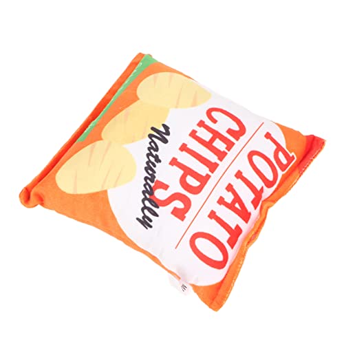 AMONIDA Snack Bag Hundespielzeug, Interaktives, Eingebautes, Rasselndes, Papiersicheres, Quietschendes Spielzeug für Langeweile, Linderung, Bissfest für Zuhause für Hunde (Kartoffelchip-Orange) von AMONIDA