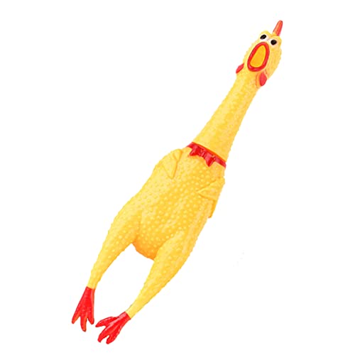 AMONIDA Squeeze Chicken Toy, Yellow Screaming Chicken Toy Lässiges Kauspielzeug für Hunde für Katzen (M) von AMONIDA