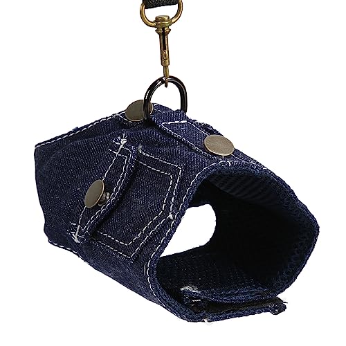 AMONIDA Denim-Hundegeschirr Verhindert Nackenbelastung. Tailliertes Design, Weste, Eng Anliegendes Design, Atmungsaktive und Weiche Mesh-Denim-Hundejacke mit Nylon-Hundeleine (S) von AMONIDA