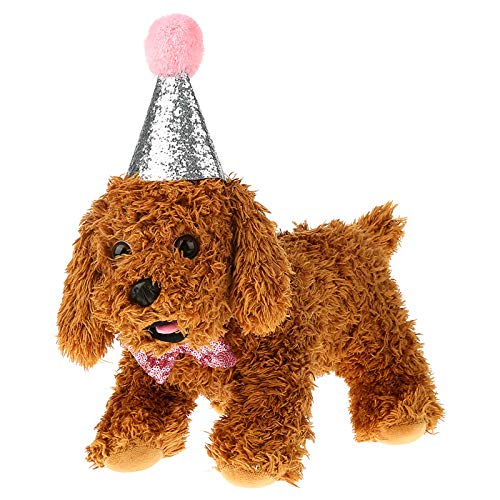 Hunde Katzen Geburtstag Partyhut, Stoff Niedliche Haustiere Katze Hunde Geburtstag Haustiere Hüte Bowknot für Fotoshooting Parade Fun Date (Rosa) von AMONIDA