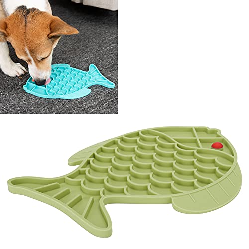 Pet Slow Feeder, Slow Feeder Mat Silikon für Haustiere(Fish-shaped green) von AMONIDA