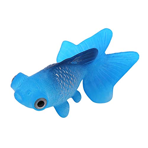 Ungiftige Aquarienverzierung Aquariendekoration, Sichere Realistische Kleine Fische aus Silikon, Langlebig Nicht Leicht zu Verblassen für Aquarien für Aquarien Leicht zu Reinigen (Blauer Goldfisch Nr. 4) von AMONIDA