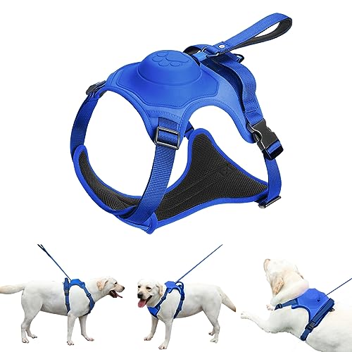 AMORONE Hundegeschirr Mittelgroßer Hund, Upgrade 2-in-1 No Pull Hundegeschirr & Einziehbare Hundeleine 【Auto-Lock-Funktion】Geschirr Mittelgroßer Hund, verstellbares Hundegeschirr mit Kontrollgriff für von AMORONE