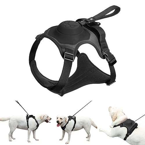 AMORONE Hundegeschirr für Große Hunde, Upgrade 2-in-1 No Pull Hundegeschirr & Einziehbare Hundeleine【Auto-Lock-Funktion】 Großes Hundegeschirr, verstellbares Hundegeschirr mit Kontrollgriff für große von AMORONE