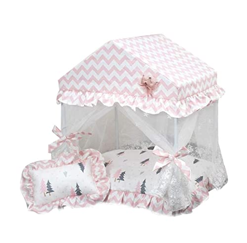 Hundebett Katzenbett Haustierbett Luxus Hundehütte Prinzessin Zelt Zwinger Nestmatte Haustier Hundehütte Katzenbett Für Kleine Mittelgroße Hunde Haustierbett Hundesofa Teddyhaus Hundesofa Hundekorb ( von AMYSTY