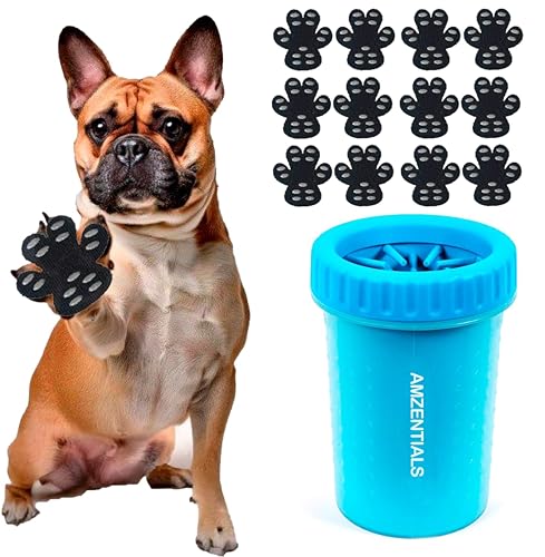 AMZENTIALS AMZENTIALS - Hochwertiges Hundepfoten - Reinigungsset & Pfotenschutz Wasserdichter Pfotenreiniger Antirutsch Hundesocken, Krallenpflege, Fellpflege, Hundeschuhe für Outdoor, (27.1-36kg) von AMZENTIALS