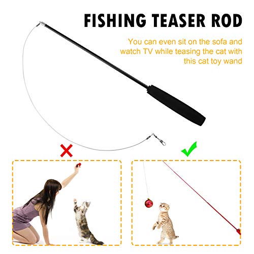 AMZLORD Funny Catcher Teaser Stab Rod Interactive Funny Cat Stick Ersatz Multifunktion for Innenspiele oder Bewegung von AMZLORD