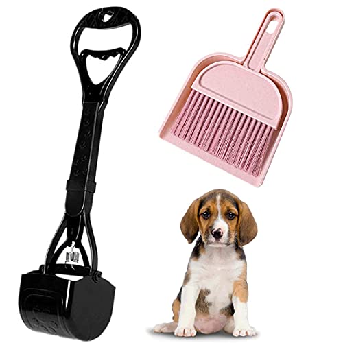 AMZMUKAUP 60cm Hundekotschaufel Haustier Hund Pooper Scooper Tragbare Hundekotgreifer mit langem Griff für Hunde und Katzen Haustier Schmutz Picker Pick Up für Rasen im Freien Gras und Kies, Schwarz von AMZMUKAUP