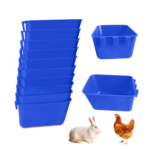 AMZSYLV 10 Stück Käfig Tassen Vögel Futterspender Samen Schüssel Huhn Fütterung Bewässerung Dish Kaninchen Wasser Lebensmittel hängende Drahtkäfige Box 16oz Coop Cups für Haustier Papagei Sittich von AMZSYLV