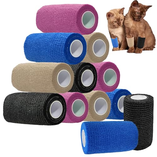 ANAMPION Selbstklebender Verband, 7.5cmx4.5m Non-Woven Selbsthaftende Bandage für Mensch und Tier, Flexibel Elastische Binde für Sport,Haustiere(4-Farbe Mix) von ANAMPION