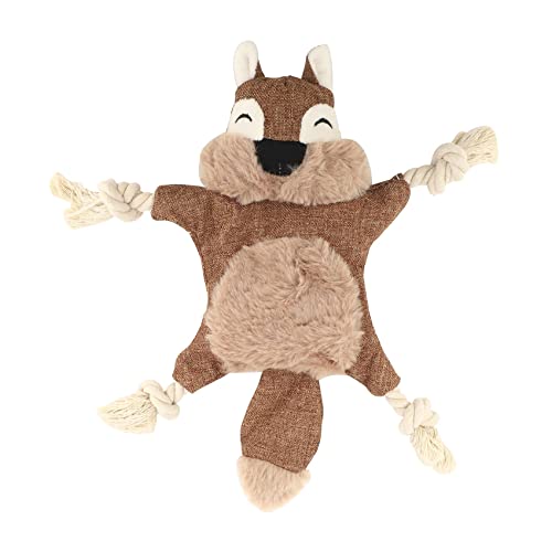 ANBP Stuffless Hunde Spielzeug für Welpen, Knittern Quietschende Hunde Kau Spielzeuge EichhöRnchen PlüSch Hunde Spielzeug mit Seilknoten für Kleine Hunde von ANBP