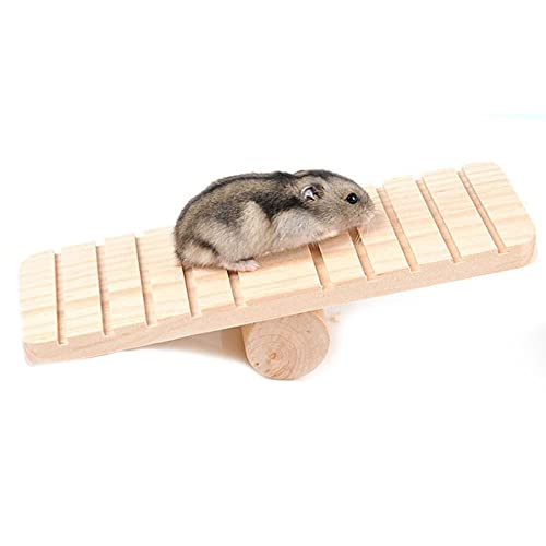 ANCLLO Schaukel Wippe Spielzeug für Pet Hamster, Holz Kauen Klettern Pet Cage Zubehör für Chinchilla Frettchen Nagetiere Kleintiere, Geschenk für kleine Tiere, Maus, Ratten, Chinchilla, Rennmäuse von ANCLLO