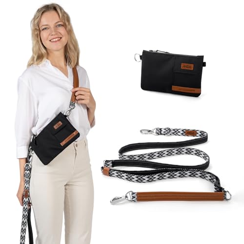 ANDA Händefreie Hundeleine mit Bauchtasche, Crossbody-Hundeleine, 1,7 m - 2,2 m Länge, Hundeleckerli-Tasche und reflektierende Sicherheit, Funktionen für mittelgroße und große Hunde, zum von ANDA