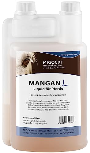 MIGOCKI Mangan Liquid - Flüssiges Ergänzungsfuttermittel zur Stärkung des Bewegungsapparates bei Pferden. Dosierflasche 1000 ml. von MIGOCKI