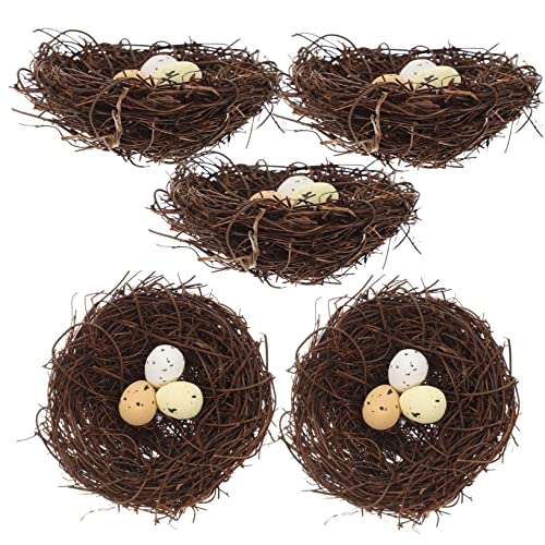 ANDRESLAD Realistische Harz Vogel Nest Eier 5PCs Set Home Garten Decor Vögel Nest Schmuck von ANDRESLAD