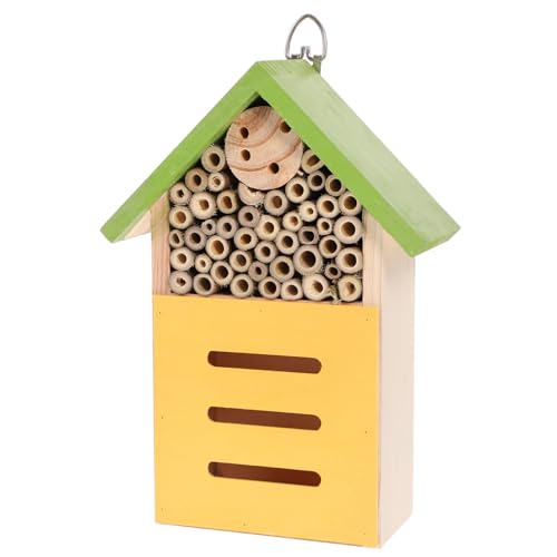 ANDRESLAD Garten Insektenhaus gartendeko Garden Decoration Nistkasten für Bienen Garteninsektenhaus natürliches Vogelhaus im Freien Outdoor- Bienenhaus Bienenstock aus Holz Green von ANDRESLAD