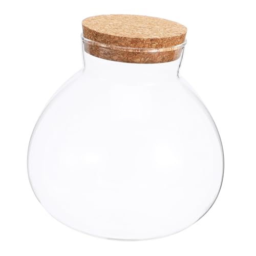 ANDRESLAD Mikrolandschaft Ökologische Flasche Rundes Glasgefäß Mit Korkverschluss x Für Moos Und Pflanzen Ideal Für Kreative Terrarien Und Dekoration von ANDRESLAD