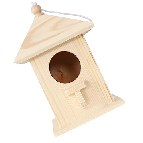 ANDRESLAD Vogelhaus Zum Aufhängen Kleines Vogelnest Futterstation Für Vögel Im Garten Oder Balkon Ideale Nistbox Für Kleine Vögel Natürliche Holzoptik Wetterfest Und Robust von ANDRESLAD