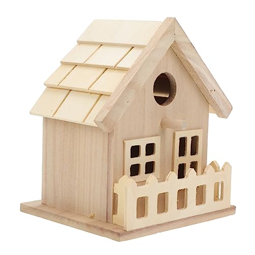 ANDRESLAD Vogelnest Vogelnesthaus unbemalte Vogelhäuser dekoratives Vogelhaus Vogelhütte Outdoor-Dekor gartendeko Garden Decor Futterhäuschen für Vögel Vogel Papageienhaus hölzern von ANDRESLAD