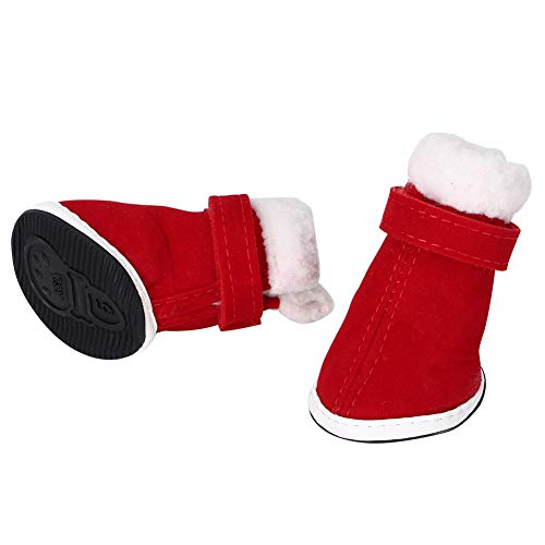 ANGGREK 4 Stück Hundesocken, Haustierschuhe, Baumwoll-Weihnachtsparty für Hunde-/Katzen-Make-up-Party-Fotografie-Requisiten (350ML) von ANGGREK