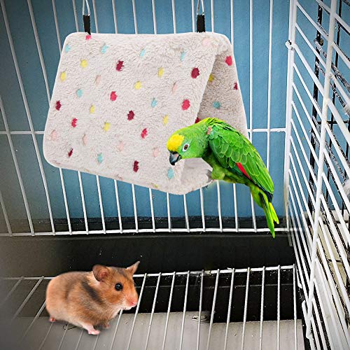 ANGGREK Hamster-Hängematte, Faltbares Design, Plüsch-Hamster-Hängematte, Papageien Myna Sugar Glider für Kleine Haustiere (Klein (50 x 35 x 19 cm / 19,7 x 13,8 x 7,5 Zoll)) von ANGGREK