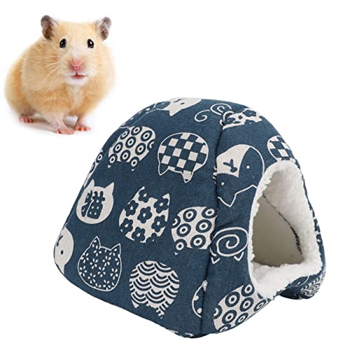 ANGGREK Weiches Material für den Winter, Warmes Hamsterbett, Katzenkopfmuster, Mehrere Platzierungen für Chinchilla, Meerschweinchen, Igel, Frettchen (Blauer Katzenkopf) von ANGGREK