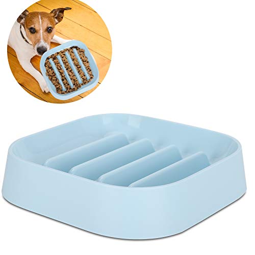 Kleine Kunststoff Pet Slow Food Schüssel Anti-würgen Pet Schüssel Für Hund Katze Haustier Liefert Pet Feeder (BLUE) von ANGGREK