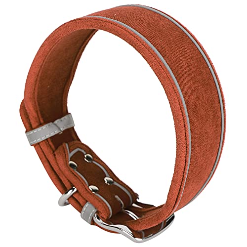 Verstellbares Hundehalsband, Reflektierende Hundehalsbänder, Mittelgroßes und Großes Hundehalsband, Atmungsaktives Halsband, für Outdoor-Aktivitäten (S 46 * 4.0CM) von ANGGREK