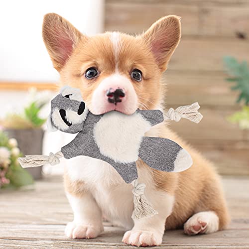 Weiches Plüsch-Hundekauspielzeug, Hundespielzeug, Haustiergeräuschendes Zahnreinigungs-Trainingsspielzeug für Hundespielzeug (Grey) von ANGGREK
