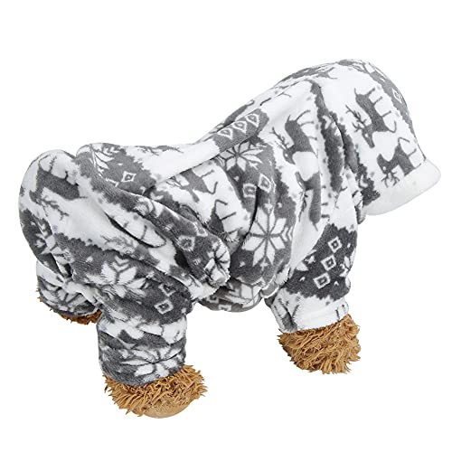 Winter-Hundekleidung, Haustierkleidung, Graue Weiche Katze für Kleine Mittelgroße Hunde Herbst Winter (L) von ANGGREK