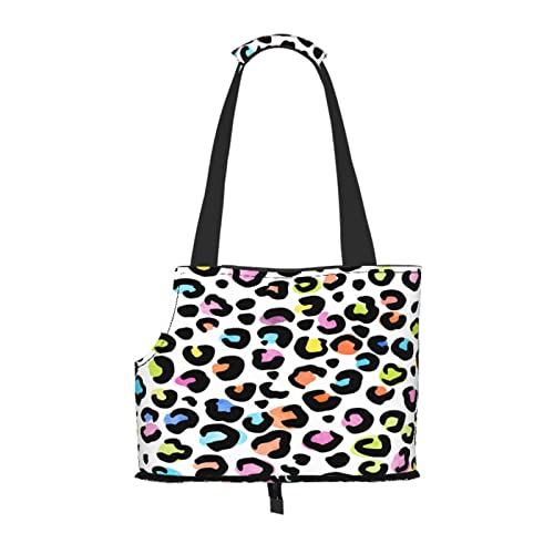 Aquarell Animal Print Hintergrund, Pet Carrier Handtaschen, Umhängetasche, Faltbare Einkaufstasche für Haustiere von ANGYANG