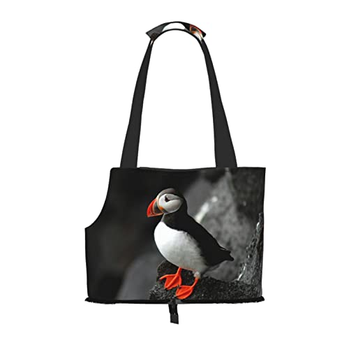 Papageientaucher Bird Beak Sit Rock, Pet Carrier Handtaschen, Umhängetasche, Faltbare Tragetasche für Haustiere von ANGYANG