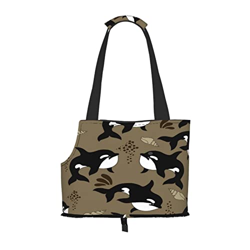 Sea Life Whale Funny Big Fish Ocean Animal, Pet Carrier Handtaschen, Umhängetasche, Faltbare Tragetasche für Haustiere von ANGYANG