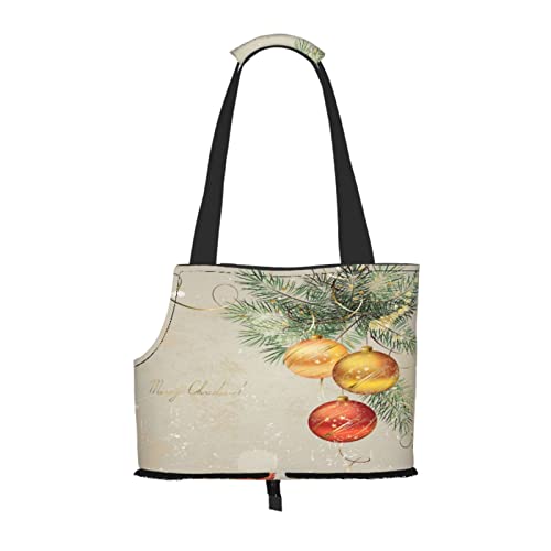 Vintage Christmas Vector Image, Pet Carrier Handtaschen, Umhängetasche, Faltbare Einkaufstasche für Haustiere von ANGYANG