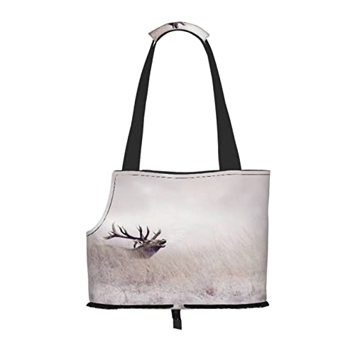 Wild Deer Print, Pet Carrier Handtaschen, Umhängetasche, Faltbare Einkaufstasche für Haustiere von ANGYANG