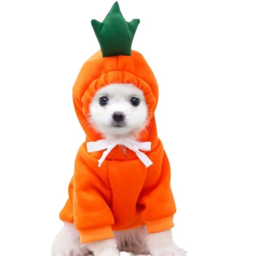 ANIAC Lustige Haustierkleidung für kleine Hunde und Katzen, Karotten-Hunde-Kapuzenpullover, warmes Hunde-Sweatshirt, Mantel mit Obstkapuze, Herbst, Welpen, Katze, Pullover, Halloween, Ostern, von ANIAC