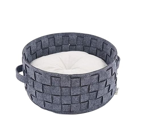 ANIIC Hundebett Katzenbett Bommel Baumwolle Katzenkorb Haustierbett Katzennest Winterwarmes Katzenhaus Haustierschlafsack Katzenkissen Hundenest Katze Hundebett HundeköRbchen Hundekissen (Color : H) von ANIIC