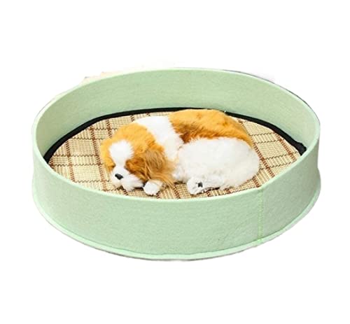 ANIIC Hundebett Katzenbett Kühlendes Beruhigendes Bett-Filz-Haustier-Bett-Sommer-schlafendes Hunde-Katzen-Bett-Zwinger Für Hunde Katzen HundeköRbchen Hundekissen (Color : Grün, Size : 40 * 40 * 8CM) von ANIIC