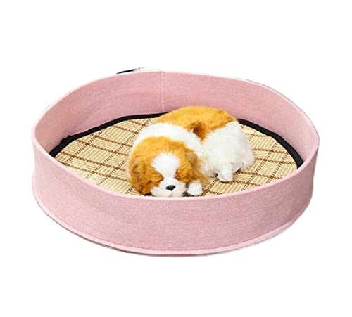 ANIIC Hundebett Katzenbett Kühlendes Beruhigendes Bett-Filz-Haustier-Bett-Sommer-schlafendes Hunde-Katzen-Bett-Zwinger Für Hunde Katzen HundeköRbchen Hundekissen (Color : Roze, Size : 40 * 40 * 8CM) von ANIIC