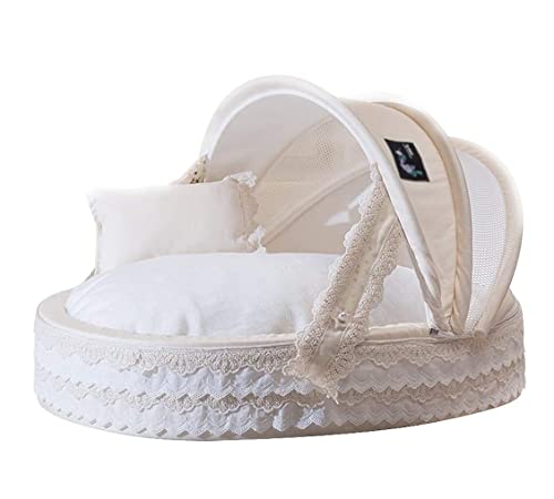 ANIIC Hundebett Katzenbett Luxus-Hundehaustiernest Princess Cradle Bed House Waschbares Haustierbett Katze Innenbett Zwingermatte Kissen Für Kleine Mittelgroße Hunde HundeköRbchen Hundekissen von ANIIC