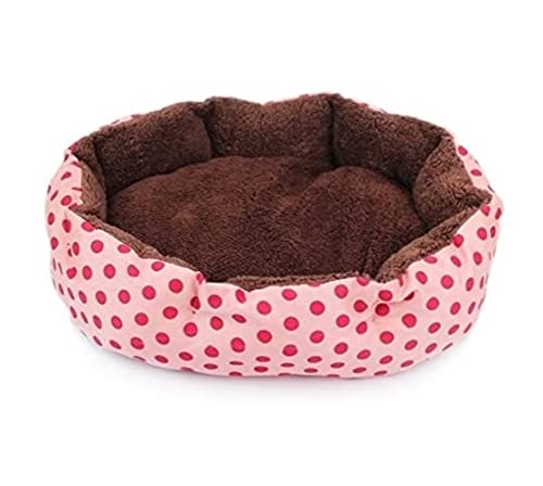 ANIIC Hundebett Katzenbett Pet Bed Cute Doghouse Dot Printed Pet Mat Cat Bed Pet Cathouse Dog Bed Pet Supplies HundeköRbchen Hundekissen (Color : B, Size : 30x40x10cm) von ANIIC