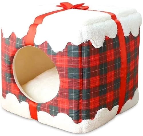 ANIIC Hundebett Katzenbett Winterwarmes Haustierbett Haustier-Katzenhaus Weiches Geeignetes Katzen-Hundebett-Haus Für Hundekissen-Katzen-Schlafsack-Nest HundeköRbchen Hundekissen (Color : C) von ANIIC