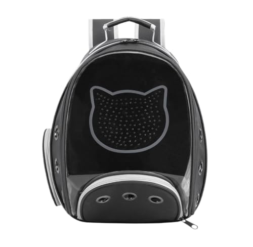 ANIIC Transportbox Katze Haustier-Rucksack, Heimtierbedarf, Haustier-Tragetasche, Katzen-Tragetasche, Transparenter Rucksack, Hundetasche Transportbox Hund (Color : Black, Size : 40 * 35 * 29cm) von ANIIC