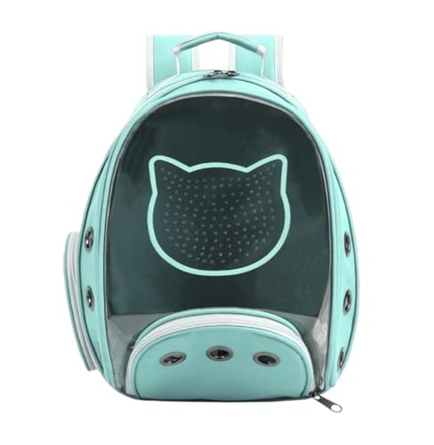 ANIIC Transportbox Katze Haustier-Rucksack, Heimtierbedarf, Haustier-Tragetasche, Katzen-Tragetasche, Transparenter Rucksack, Hundetasche Transportbox Hund (Color : Grün, Size : 40 * 35 * 29cm) von ANIIC