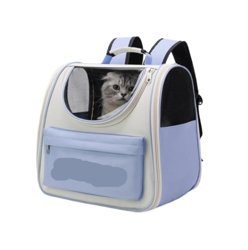 ANIIC Transportbox Katze Haustier-Rucksack, Katzen-Luftpolster-Rucksack, Hunde-Tragetasche Für Kleine Hunde Und Welpen, Hunde-Rucksack-Tragen Transportbox Hund (Color : Blue, Size : 37 * 25 * 34cm) von ANIIC